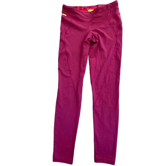 Small Lole Plum Yoga Leggings UPF 50+ Wicking 4 Way Stretch Zip Pocket - Picture 2 of 7